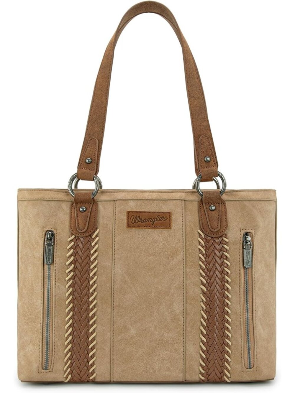 Wrangler Tote Bag for Women Multi Pockets Shoulder Bag and Western Braided Purse